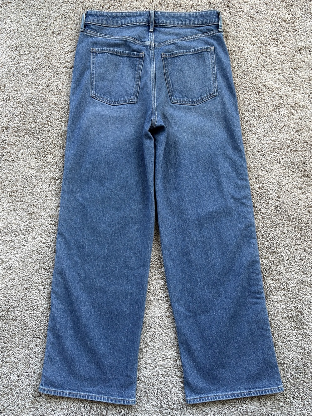Old Navy Extra-High Waisted Braided Wide-Leg Jeans Medium Wash NWOT - Picture 4 of 12